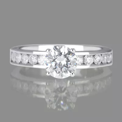 Classic 950 Platinum Round Cut Diamond Engagement Ring 1.70 CT F/I2-I3 • $2248.25