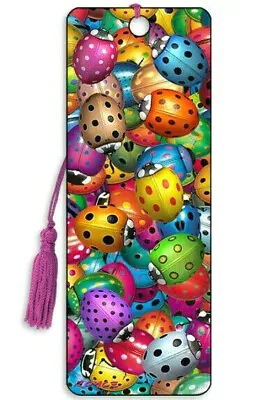 3D Bookmark Ladybirds Beetles Insects Lover Colourful Gift Him Her Boy Kids • £3.99