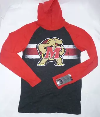 NEW NCAA Maryland Terrapins Hooded Hoodie Slub T Shirt Men S Small NWT • $14.88