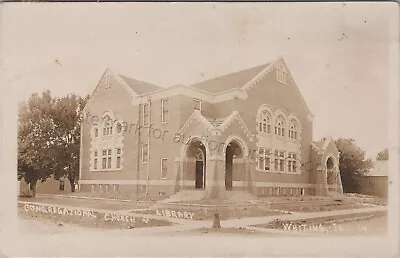 Whiting IA: RPPC Church Library - Vintage Monona Co Iowa Real Photo Postcard • $14.79