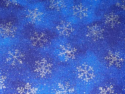 By 1/2 Yd Silver Snowflakes Metallic On Blue Cotton Quilt Fabric Winter Sky • $3.69