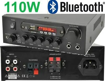 £79.99 • Buy 110W Mini Bluetooth Amplifier Wireless Home/Office Loud Speaker Hi-Fi Amp System