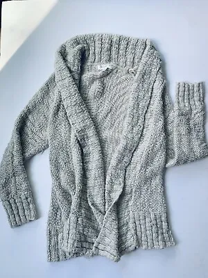 Motherhood Maternity Chunky Knit Open Sweater Cardigan Sz Medium Oatmeal • $11.39