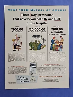 Mutual Of Omaha Three-Way Accident Insurance Protection Vintage Print Ad 1965 • $9.97