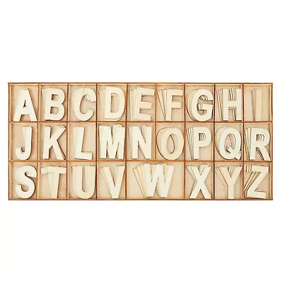 $11.99 • Buy 2  Wooden Alphabet Letters For Crafts, 4 Sets ABCs With Sorting Tray, 104 Pieces