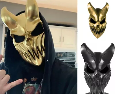 Demon Latex Mask Slaughter To Prevail Devil Darkness Demolisher Gold Black US • $16.99