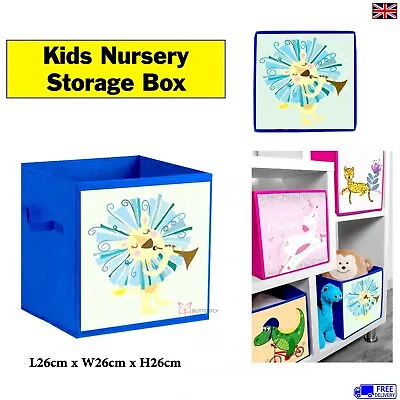 Foldable Kids Storage Cube Box Nursery Kids Children Organiser Fabric Toy Chest • £8.95