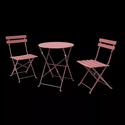 Foldable Outdoor Bistro Set Lotus Pink 3-Piece Patio Set By Mydepot SR • $123.93