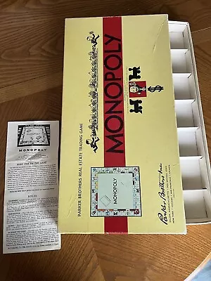 Vintage 1954 Monopoly Yellow Box (Just The Box) And Instruction Pages • $3.99