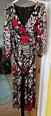 Myleene Klass Premium Embroidered Lace Midi Dress Size 16 Worn Only Once • £20