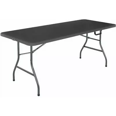 6 Foot Centerfold Folding Table Black • $77.18