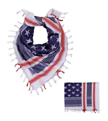 Military Shemagh Arab Tactical Desert Keffiyeh Scarf Face Mask-Stars And Stripes • $10.50