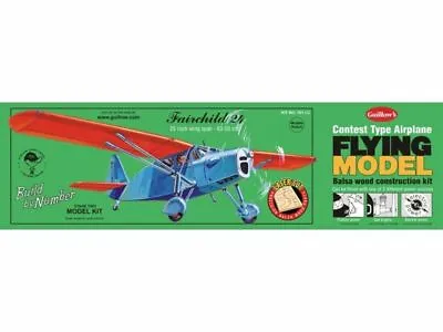 Guillow's Laser-Cut Flying Balsa Wood Model Airplane Kit Fairchild 24  GUI-701 • $52.99