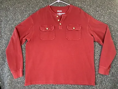 Duluth Trading Shirt Mens Long Sleeve Large Casual 1/4 Button Red • $16.50