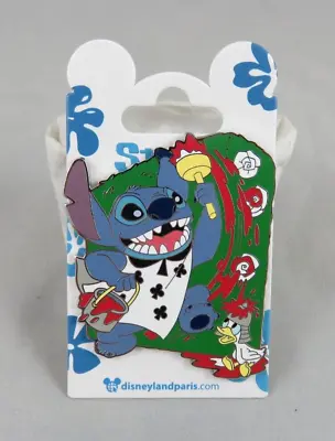 Disney Disneyland Paris Pin Stitch And Duckling Paint Roses Alice In Wonderland • $10.80