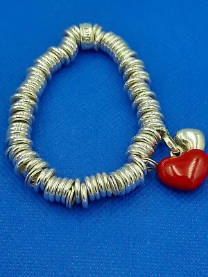 LINKS OF LONDON Silver 925 Sweetie Bracelet Medium Heart Charm 62.9g Hallmarked • £59