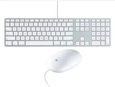 Apple Keyboard And Mouse - UK Wired A1243 & A1152 - IMac Mac Pro & Mac Mini • £55.89