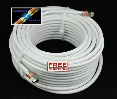 $23 • Buy White RG6 Quad Shield Coax Cable - 0.5m To 50m Suits TV Antenna Foxtel NBN Optus