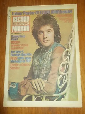 Record Mirror January 4 1975 David Essex Elton John Elvis Presley The Wombles • $16.15