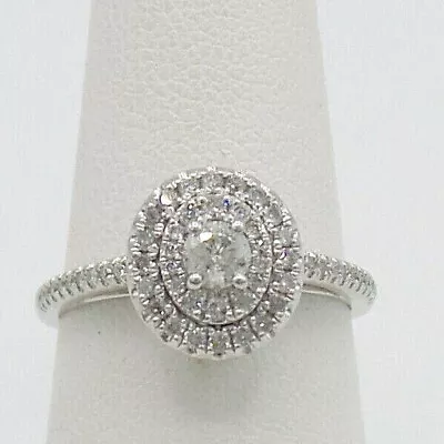 Zales  .50CT Women 10KT White Gold Diamond Engagement Weddings Bridal Hallo Ring • $399.99