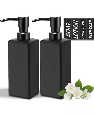 MIUSITE Black Soap Dispensers Stylish 350ml Hand Soap Dispenser For Square Soap • £10.99