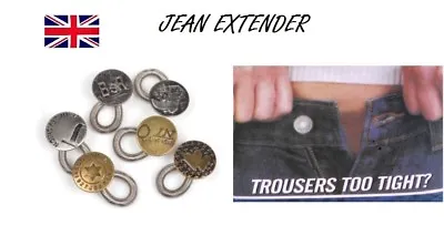 £8.99 • Buy Unisex Jeans Pants Instant Fix Jeans Expanders Waist Extender Metal Button