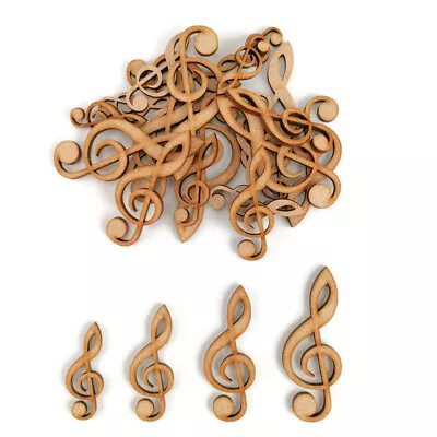 Music Notes Clef MDF Craft Shapes Wooden Blank Decoration Embellishments Pack  • £4.72