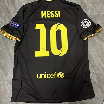 Barcelona Champions League 2013-14 Messi Third Black Soccer Jersey Size 2xl • $73.90