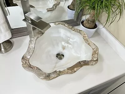 Onyx Sink /Bathroom Sink / Stone Sink / Onyx Bowl / Marble Sink / Vessel Sink • $699