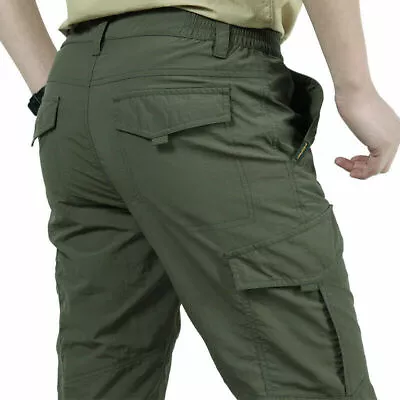 Men's Work Cargo Pants Climbing Tactical Hiking Multi-Pockets Quick-dry Outdoor • $21.99