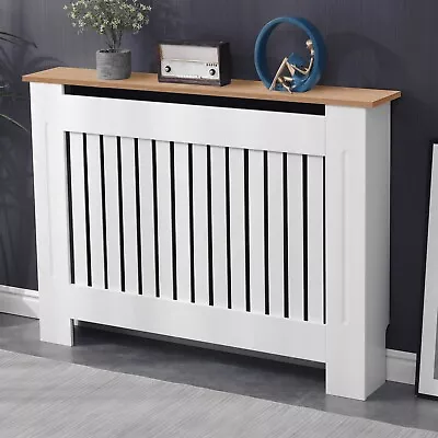 Modern Radiator Cover Wall Cabinet MDF Slats Wood Grill Shelf Furniture S/M/L/XL • £39.99