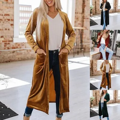 Elegant Women's Casual Business Blazer Cardigan Outerwear Velvet Jacket Coat • £19.38