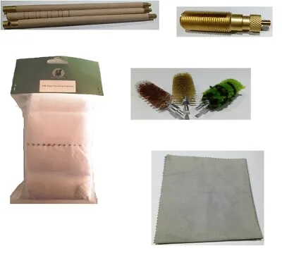 12ga Shotgun Cleaning Kit SPARES - Wooden Rod Patches Jag Brushes Mop Cloth • £9.99