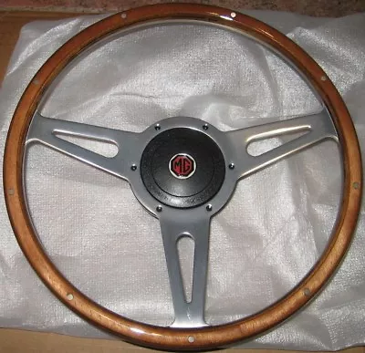 New 14  Wood Steering Wheel And Adaptor For MGB 1977-1980 MG Midget 1978-1979 • $289.95