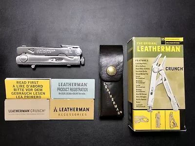 LEATHERMAN Crunch Multi-Tool In Original Packaging Leather Sheath And Manuals • $250