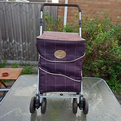 £86.99 • Buy The Genuine Sholley Mulberry Check Trolley Shopping Aid Foldable 6 Wheeled 