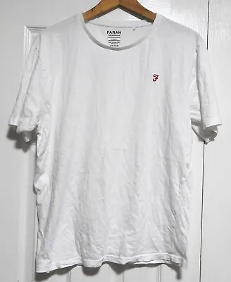 Farah Men's White Cotton T Shirt Size XL • £2.75