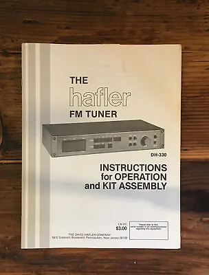 Hafler DH-330 Tuner User & Assembly Manual*Original* • $24.97