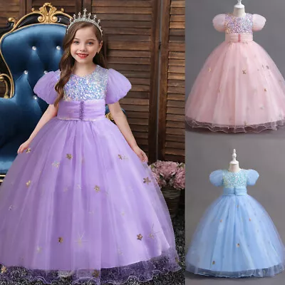 Princess Ball Gown Wedding Bridesmaid Pageant Children Kids Girls Dresses Gown • $30.71