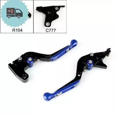 Adjustable Folding Extendable Brake Clutch Levers For Yamaha MT-01 V-MAX Blue • £23.98