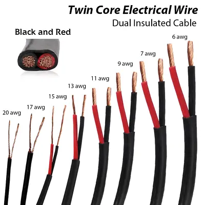 $8.36 • Buy 2 Core Wire Copper Cable Trailer VAN Solar Panels Wiring Twin Sheath Insulation
