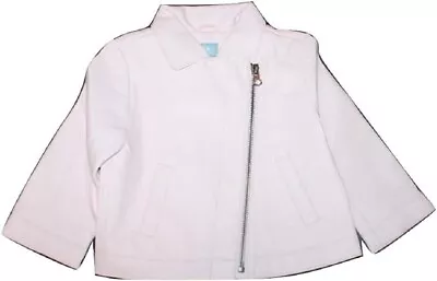 Baby Gap NWT Girls 12 18 24 2 3 4 5 Pink Faux Leather Moto Jacket - Machine Wash • £18.96