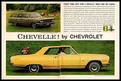 1964 Chevrolet 300 Station Wagon Chevelle Malibu Sport Coupe 2-Page Print Ad • $9.95