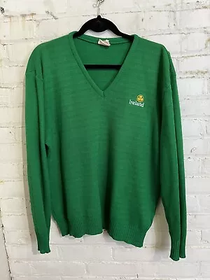 Vintage Ireland V Neck Sweater Size 46 XL Irish Vtg  • $25