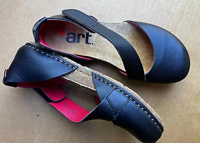 THE ART COMPANY Mary Janes Size 36/6 Black Leather Flats Spain Excellent Shoes • $39.99