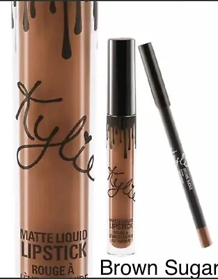 $23 • Buy Brown Sugar Lip Kit, Matte Liquid Lipstick And Lip Liner By Kylie Jenner 