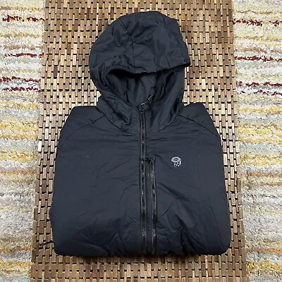 Mountain Hardwear Kor Strata Ultralight Puffer Jacket Hoodie Hoody Black Medium • $134.95