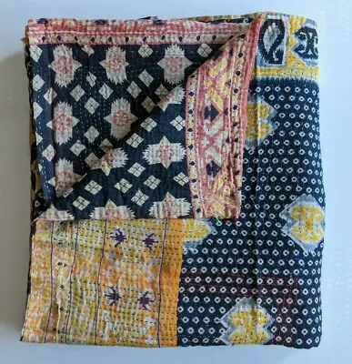 £40 • Buy Vintage Indian Kantha Quilt Throw Blanket Handmade