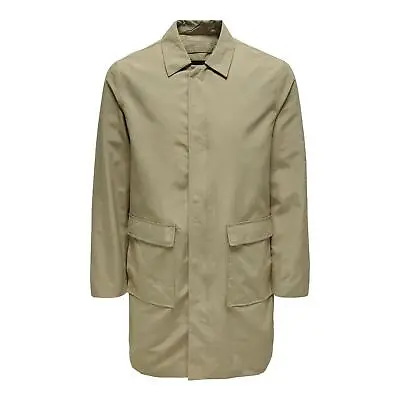 Only & Sons Men's Long Coat - Warm Nylon Overcoat Formal Design Sizes S-2XL • $37.32