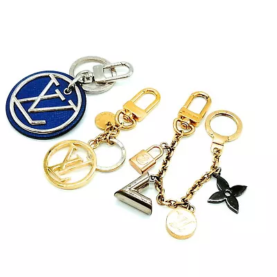 Louis Vuitton LV Key Ring  Key Ring 3 Set Gold Leather 1554393 • $59